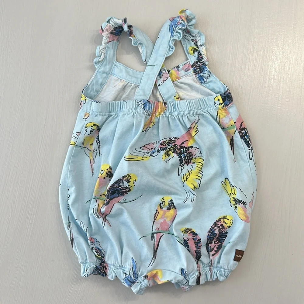 Tea Collection Parakeet Cross-back Romper